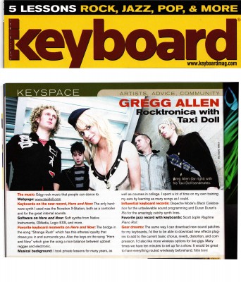 Gregg Allen in Keyboard Mag